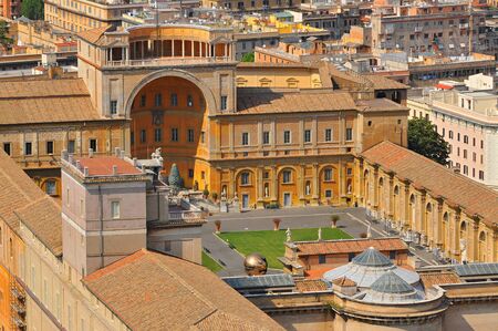 Vatican Museum building view from Saint Peter Basilica in Rome, Italy.のeditorial素材