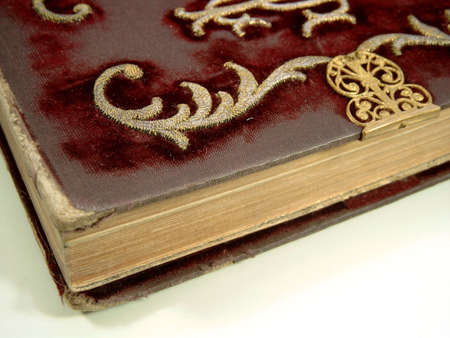Detail of an old bookの写真素材