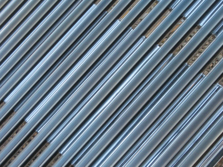 Blue bars of a solar hitting systemの写真素材