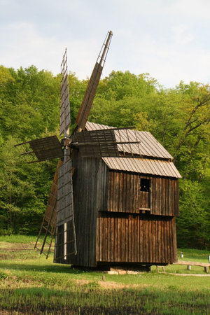 Retro windmill in an open air museum