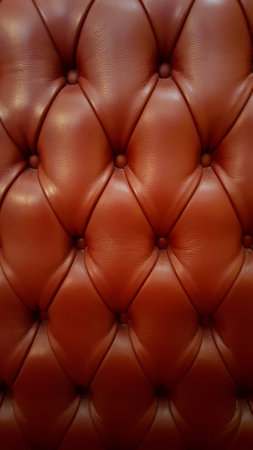 Red leather sofa with texture background buttonsの写真素材