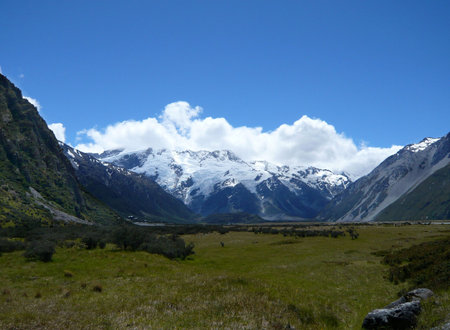 Sunny day at Mt Cook in New Zealand