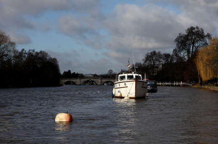 River mooring on the Thamesの写真素材