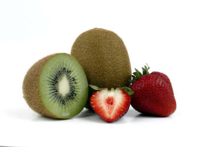 kiwi and strawberryの写真素材