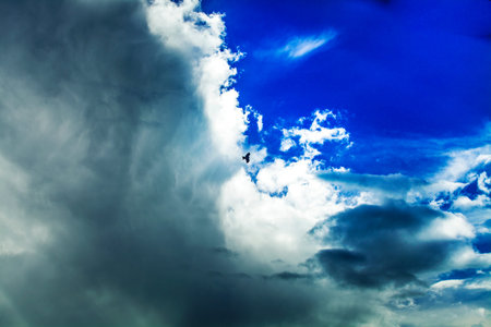Blue sky and white cloud