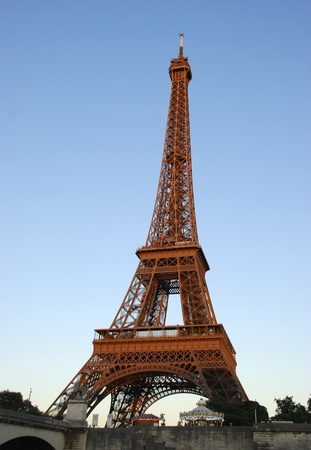 Eiffel Tower in Paris on a sunny dayの写真素材