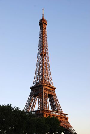 Eiffel Tower in Paris on a sunny dayの写真素材