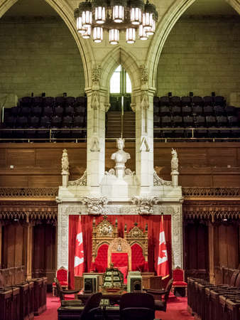 OTTAWA, CANADA - APRIL 16, 2015 : The Parliament Buildings in Ottawa, Canada's Capital City and head of it's federal governmentのeditorial素材