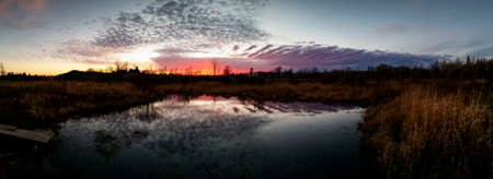 sunset view of rural landscapeの写真素材