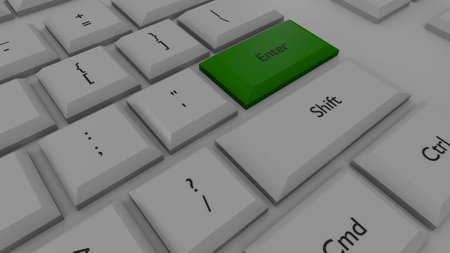 stylized keyboard in a 3D Illustration