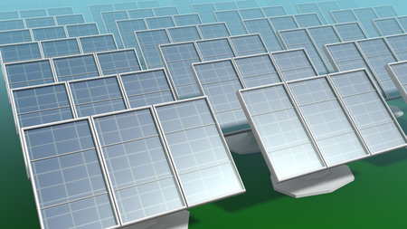 solar panels in a 3D Illustration