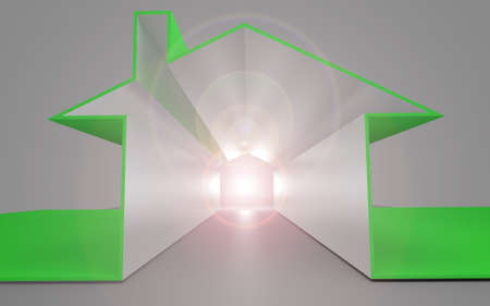 house outline in a 3D Illustrationの写真素材