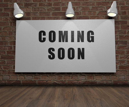 canvas wall hanging on brick wall and wood floor in a 3D Illustration in a 3D Illustrationの写真素材