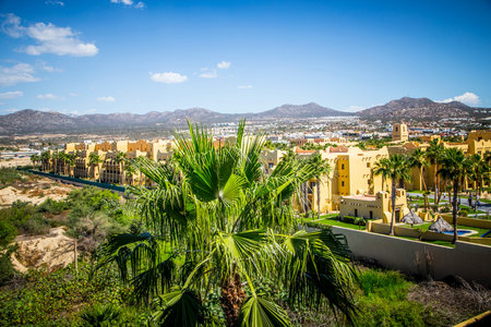 View of the Grounds at a Luxury Resort Hotelの写真素材