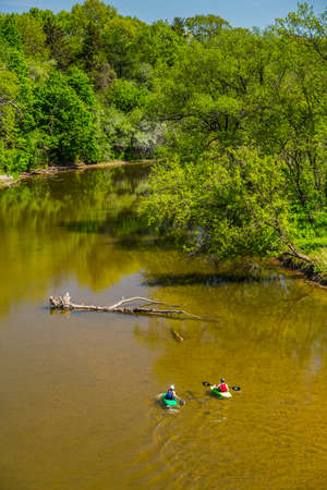 Creek running through Bronte, Oakville Ontario Canadaのeditorial素材
