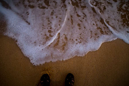 Feet on the Sandy Beachの写真素材