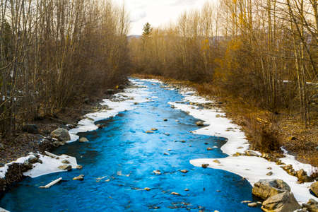 creek in springtimeの写真素材