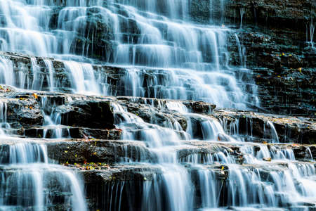 closeup of waterfallsの写真素材