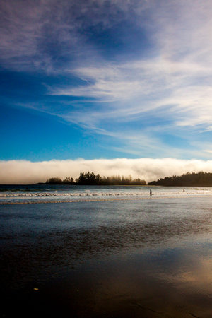 scenic view on the beachの写真素材