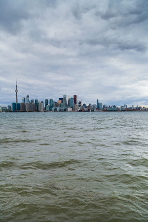 scenic view of Toronto from across the Lake, Canada