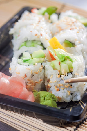 sushi takeout mealの写真素材