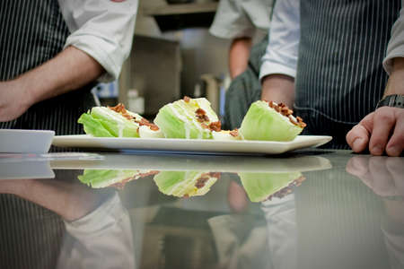 closeup of restaurant foodの写真素材