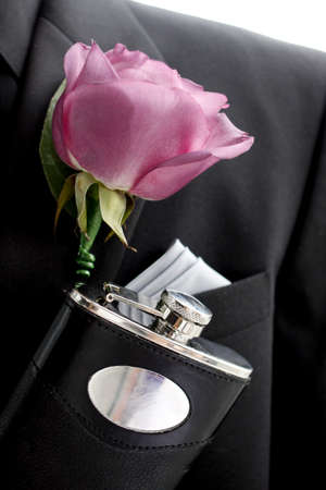 grooms details on a wedding dayの写真素材