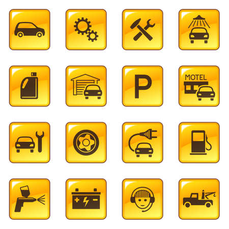 Car service & repair iconsのイラスト素材