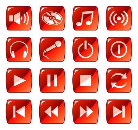 Web icons, buttons. Red series 5のイラスト素材