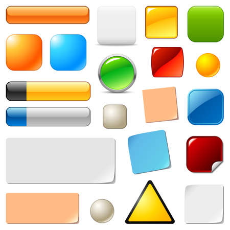 Blank web buttons and stickers templates setのイラスト素材
