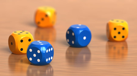 A few color dice cubes