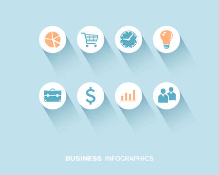 Business infographic with flat icons setのイラスト素材