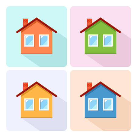 Flat design of house iconのイラスト素材