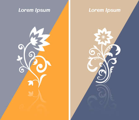 Invitational business card or web banner with abstract flower iconのイラスト素材