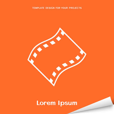 Orange banner with film iconのイラスト素材