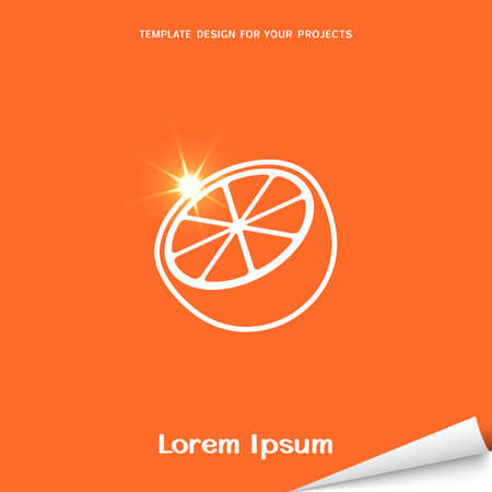 Orange banner with citrus fruit iconのイラスト素材