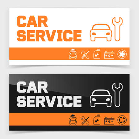 Banner design with car service icons.のイラスト素材