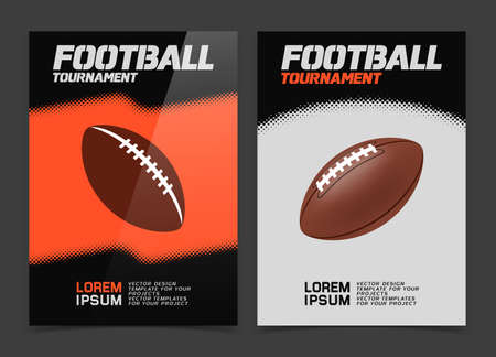 Brochure or web banner design with American Football ball icon. Vector illustrationのイラスト素材
