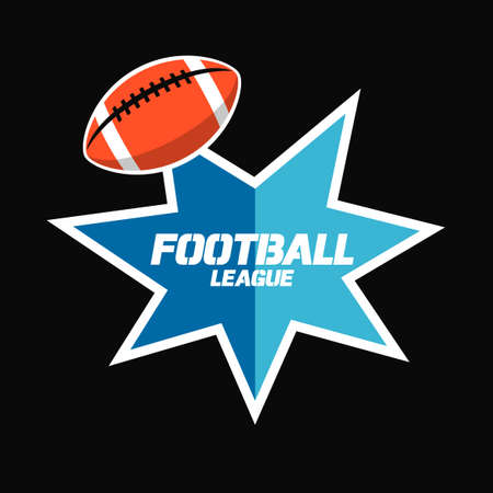 Banner or emblem design with American Football ball icon and star shape. Vector illustrationのイラスト素材