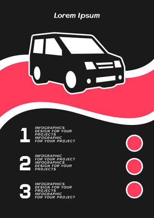 Brochure or web banner design with car icon. Vector illustrationのイラスト素材