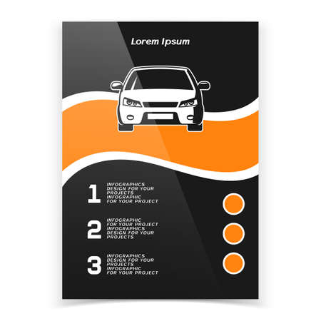 Brochure or web banner design with car icon. Vector illustrationのイラスト素材