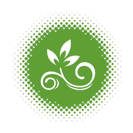 Floral icon on half tone round shape. Vector illustrationのイラスト素材