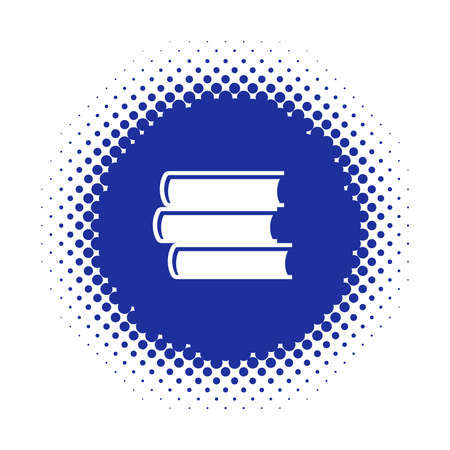 Book stack icon on half tone round shape. Vector illustrationのイラスト素材
