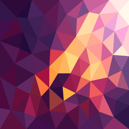 Low poly abstract purple yellow background. Vector illustration