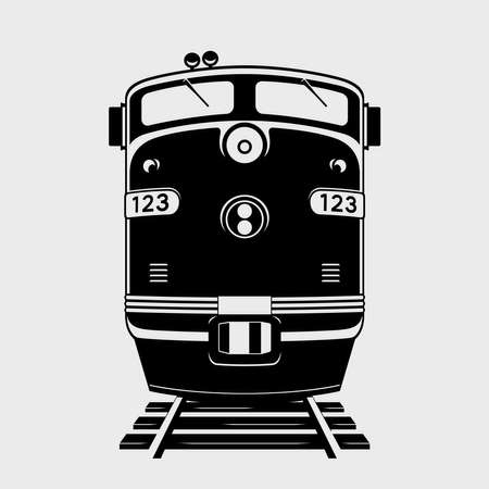 Train icon. Silhouette of locomotive. Vector illustrationのイラスト素材