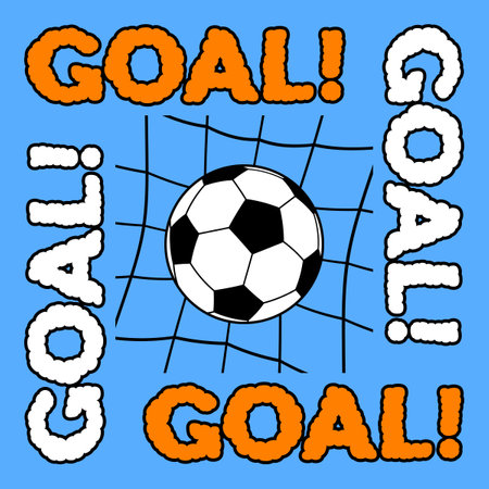 Soccer football concept with ball and goal net. vector illustrationのイラスト素材