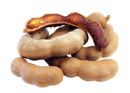tamarind and tamarind peeledの写真素材