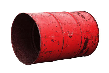 Barrel Oil red Old isolated on background whiteの写真素材