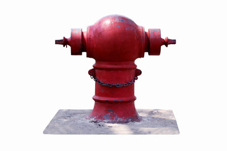 Fire Hydrant Red color of thai on isolated white backgroundの写真素材