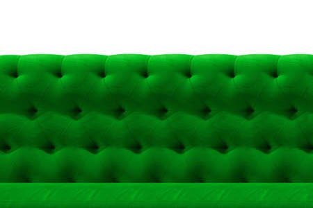 Luxury Green sofa velvet cushion close-up pattern background on whiteの写真素材